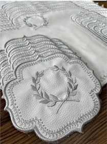 Resim Başak Krem Gümüş Amerikan Servis 6 Kişilik 19 Parça Runner Seti Beyaz 