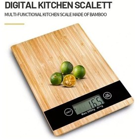 Resim Crown Dijital Hassas Mutfak Tartısı - Terazisi-hassas Ölçüm 5kg Bambu Görünümlü 5468 Çok Renkli 