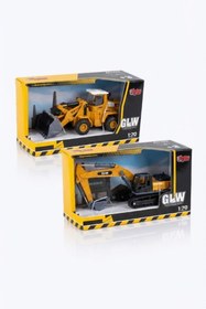 Resim viyolmarketim İş Makinesi Oyuncak Seti 1:70 – Kepçe ve Ekskavatör Mini İnşaat Araçları Model Oyuncak 