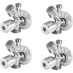 Resim Tema Dual (Çift) Çatallı Ara Çamaşır Makinesi Musluk (69110) 4lü Paket 