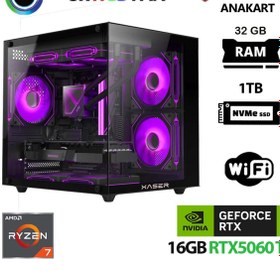 Resim Xaser Cube X90 Ryzen 7 5700X 32GB Ram 1tb M.2 Nvme SSD 16GB RTX5060 Ti Oyuncu Tavsiye Sistem 