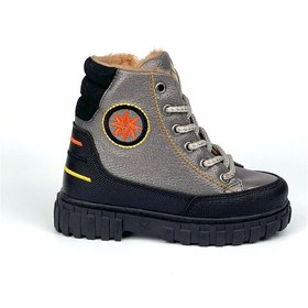 Resim Erkek Çocuk Platin Siyah İçi Kürklü Termo Taban Suya Soğuğa Dayanıklı Günlük Rahat Bot Siyah 