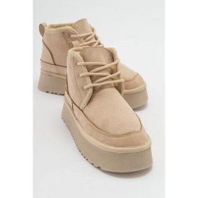 Resim Luvi OVELA Bej Kalın Taban Bağcıklı Kadın Spor Bot 