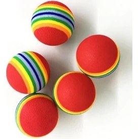 Resim 2 Adet Gökkuşağı Renklı Kedı Köpek Oyun Topu 
