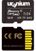 Resim 64 Gb Uranıum Ur-tf-64g Mıcro Sd Card 7/24 Surveıllance 100/40mbs Industrıal U3 Hafıza Kartı 3 Yıl Garanti 