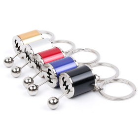 Resim Hareketli Araba Vites Anahtarlık Altı Hız Manuel Vites Dişli Shifter Topuzu Metal Anahtarlık (4620) 