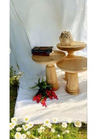 Resim Wood Wooden Ahşap 3 Lü Set Mantar Yan Sehpa Modern Naturel Renk Fiskos Ahşap 