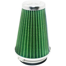 Resim Zrox Hava Filtresi Tuning Konik Model 2 Aparatlı Krom Yeşil 