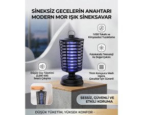Resim Matechno Elektrikli Sineklik Sinek Kovucu Cihaz 0-50 Watt Mor Işık Teknolojisi ile Tek Parça 
