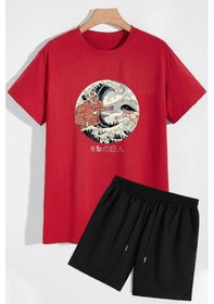 Resim Titan Şort T-shirt Eşofman Takımı Kırmızı 