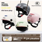 Resim Moly Yihemaoyi Güneş Koruma Kaskı Yetişkin Kısa Lens Pembe Çift Lens Yarım Kask Pembe 