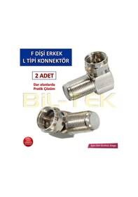 Resim F Dişi - F Erkek L Tipi F Konnektör - 2 Adet 