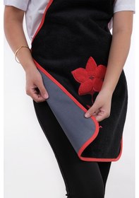 Resim Wellsoft Nakışlı Sıvı Geçirmez Su Geçirmez Mutfak Önlüğü Siyah 