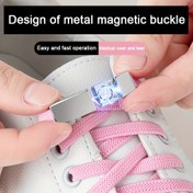 Resim 1pc DIEKLSJFK Metal Manyetik Ayakkabı Bağı, Tek Renk, Hafif, Kolay Kurulum, Bağlamasız Esnek Bağ Klibi, Dayanıklı ve Güvenli 