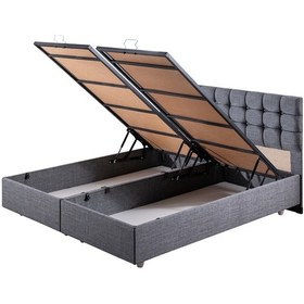 Resim Venedik İkili Set, Venedik Çift Kişilik Baza Başlık Seti Gri 150 x 200 