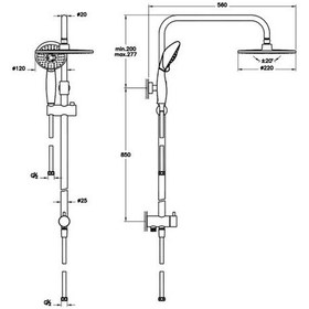 Resim Artema Solid S Banyo Batarya + System Rain Ls25 Tepe Duş Kolonu 