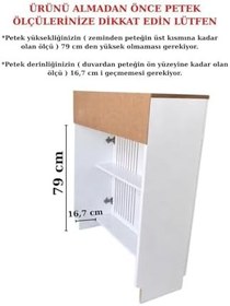 Resim bangu Kapaklı Petek Üstü Kahve Köşesi Dolabı (Derinlik 32 cm) Çok Amaçlı Dresuar BPKM009 (BEYAZ, 60 CM) 
