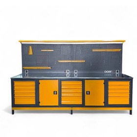 Resim Dorf Pro Seri Takım Tezgahı 3 Metre Model Siyah & Turuncu 