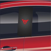 Resim Araç Kapı Direği Kaplama Folyosu Uv Baskılı 2'li Set 50x24 Cupra 