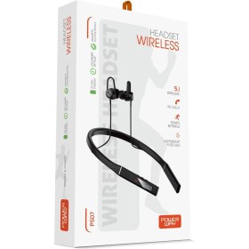 Resim Powerway PS07 Bluetooth Kulaklık Sporcu Boyun Bantlı Ense Tipi Ekranlı Anti Anc Mıknatıslı Kablosuz 
