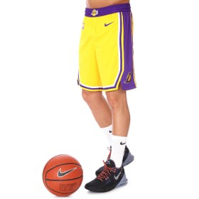 Resim NBA Los Angeles Lakers Lebron Erkek Sarı Basketbol Şortu AJ5617-728 
