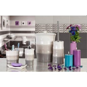 Resim Primanova Elly 5 Parça Banyo Seti Gri 