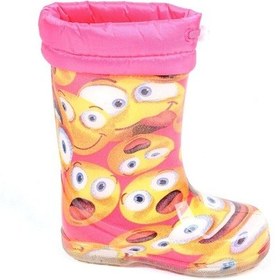 Resim Moda Ayakkabı 23-109 Srb Pembe Emoji Kürklü Kız Çocuk Çizme 001 