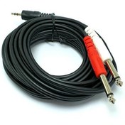 Resim electroon 3.5mm Stereo 2x6.3mm Mono Jaklı Kablo 5mt 