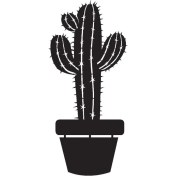 Resim Saksı Çiçeği Kaktüs (Oto-Motor-Laptop-Duvar-Dekor) (Tip 4) 20 x 44 cm 