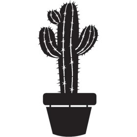 Resim Saksı Çiçeği Kaktüs (Oto-Motor-Laptop-Duvar-Dekor) (Tip 4) 20 x 44 cm 