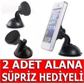 Resim Universal Araç İçi Telefon Tutacağı Vantuzlu Mıknatıslı Tutucu 