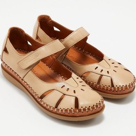 Resim Kadın Comfort Deri Sandalet Bej 22793524 Yetişkin 