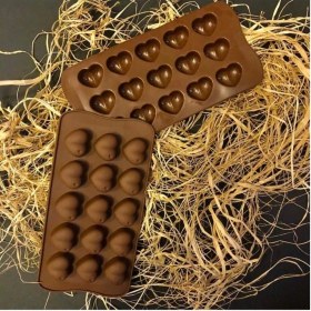 Resim Teknotrust Kalp Çikolata Silikon Kalıp 15'Li 