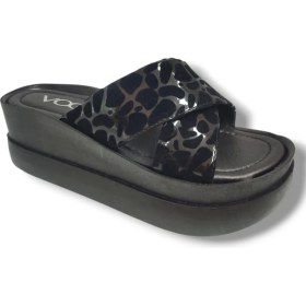 Resim Voga 2500-89-25 Deri Dolgu Topuk Kadın Terlik 