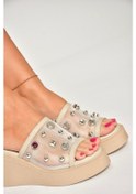 Resim Fox Shoes U973622009 Ten Kalın Tabanlı Kadın Terlik Ten-suni Deri Ten Rengi 