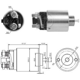 Resim Zm 12v Marş Otomatiği gövde 50 Mm 2 Delik-soketli-sağ Hyundaı N11.18848 