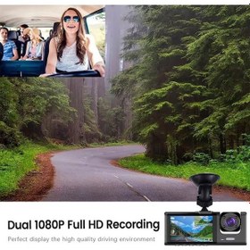 Resim Flybuy 1080p Dvr Dash Kamera Ön & İç & Arka Kamera Sürüş Kaydedici 2 İnç Ekran Dash Kamerası Gece Görüşü Döngü Kaydı Tek Tuş Kilidi Wifi Sürümü 