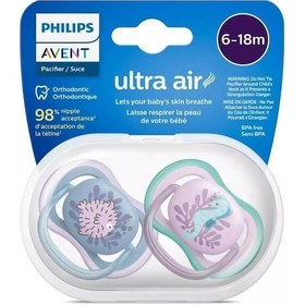 Resim Philips Avent Ultra Air 2li Kız Bebek Emzik 6-18 Ay Kız Çok Renkli 