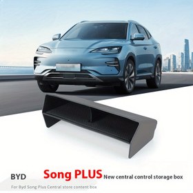 Resim BYD Song PLUS Yeni Merkezi Kontrol Depolama Kutusu, EV Modelleri için Çok İşlevli Düzenleyici Konsol, Dayanıklı PVC Malzeme, Çeşitli Araba Modellerine Uyar 