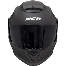 Resim NCR Stars Çene Açılır Mat Kask Siyah Vizörlü 