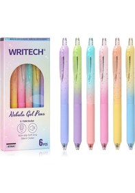 Resim Wrıtech W-0163 Soft Grıp Nebula Pembe/sarı Gövde Mavi Jel Kalem - 12'li Kutu Ahşap 