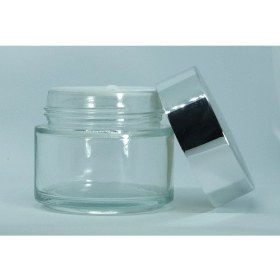Resim Boş Krem Kavanozu 100 ml (2 Adet ) Şeffaf Gri Kapaklı Boş Şişe 
