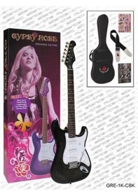 Resim Valencia Gypsy Rose Gre1kcbk Elektro Gitar Seti Siyah - Tek Manyetik Basitleştirilmiş - Simli Siyah - Yeni Başlayanlara 