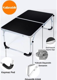 Resim Çok Amaçlı Katlanır Kamp Masası Siyah 