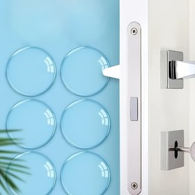 Resim 6 Paket Şeffaf Silikon Kapı Tamponları - Kendinden Yapışkanlı Duvar Koruyucuları, Ev Koruması İçin Kapı Çarpma Stoperleri 