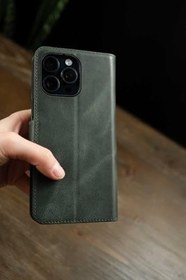 Resim Haki Honor 200 Pro İle Uyumlu Hakiki Deri Cüzdan Kılıf Kapaklı, Mıknatıslı, Kartlık Bölmeli, Manyetik Kapama, Stand Özellikli, Şık ve Koruyucu 