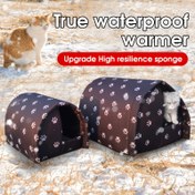 Resim Modern Oxford Kumaş Kedi Evi ve Kondu, Su Geçirmez Dış Mekan Kedi Barınağı, Şarj Gerekmez, Kolay Montaj, Yüksek Esneklikli Sünger ile Tüm Mevsimler için 