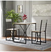 Resim Mutfak Masası 2 Kişilik Balkon Masa Takımı Beyaz 1490 