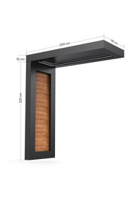 Resim KORRAIN VIELA WOOD- AHŞAP DETAYLI ALÜMİNYUM KAPI ÜSTÜ SUNDURMA- 160 CM- SOL 