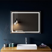 Resim GLOBAL LED MIRROR 105x75 Cm Ledli Ayna Dresuar Hol Koridor Duvar Salon Banyo Wc Ofis Çocuk Yatak Odası Boy 